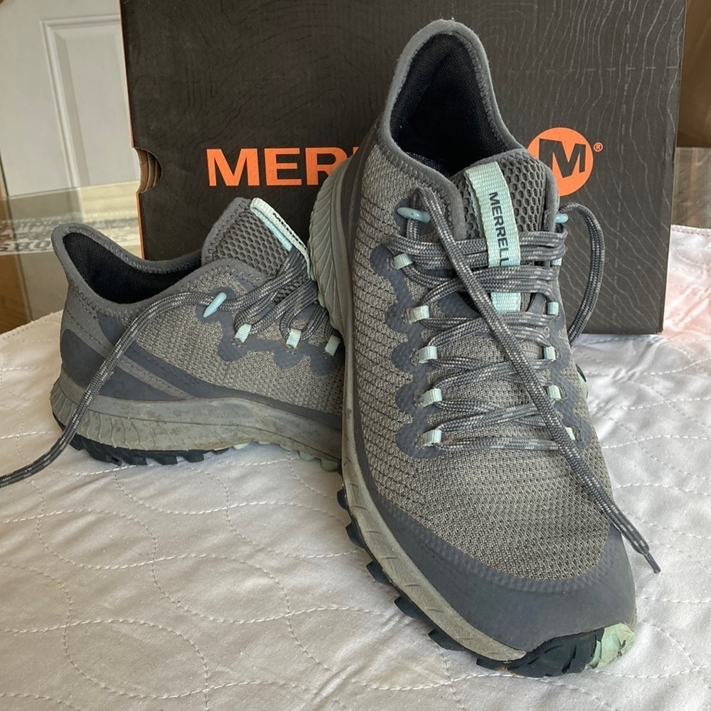 Merrell Bravada Lace-up Trail Hiking Shoe/Sneaker‎ Storm Gray/Canal (Size 8.5)
